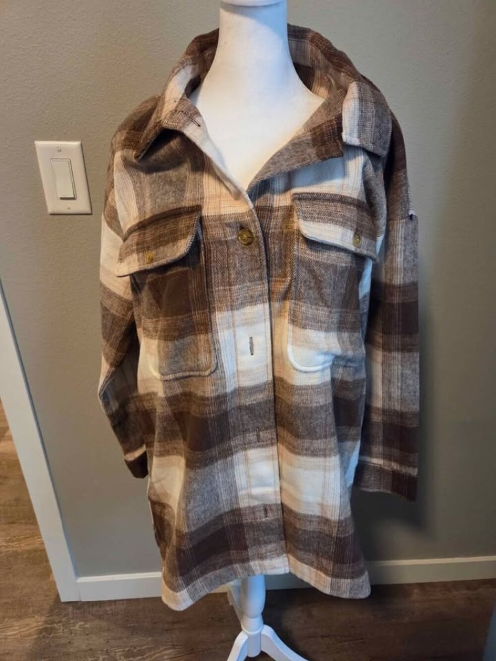 Banana Republic womens button down flannel wool blend size Medium